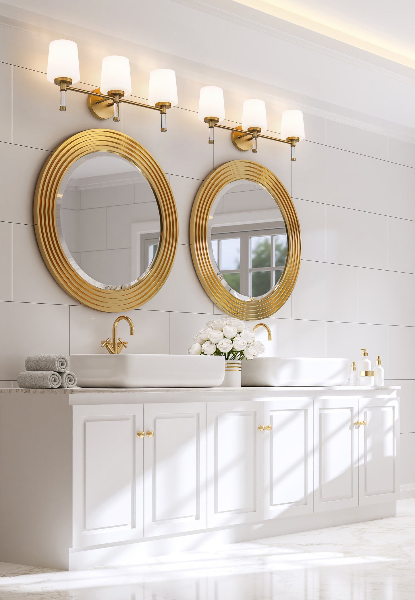 7700-3V-MGLD - Henri 3 Light 24" Vanity - Modern Gold