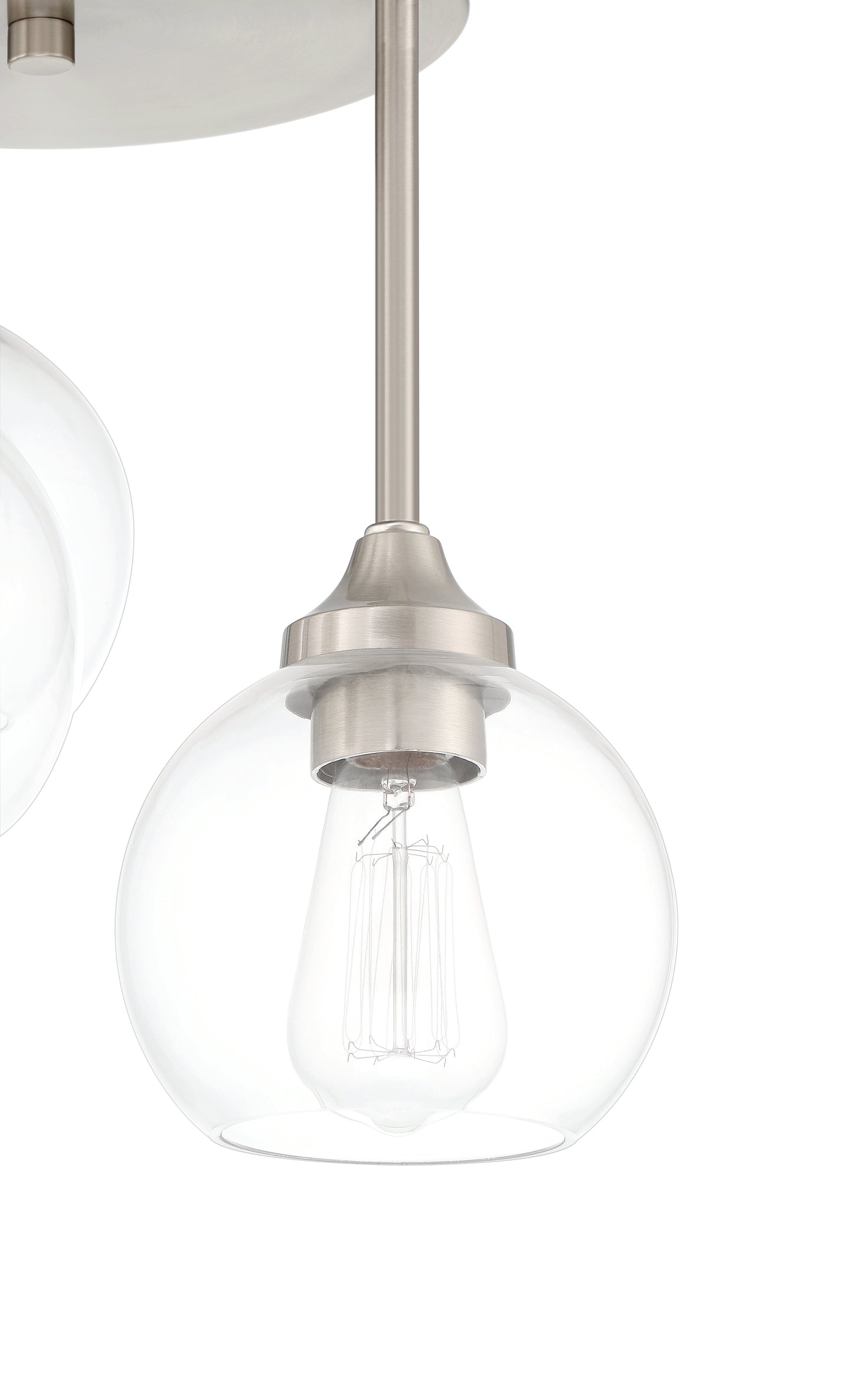 56253-BNK - Glenda 3 Light 14.25" Wide Semi Flush Mount - Brushed Nickel