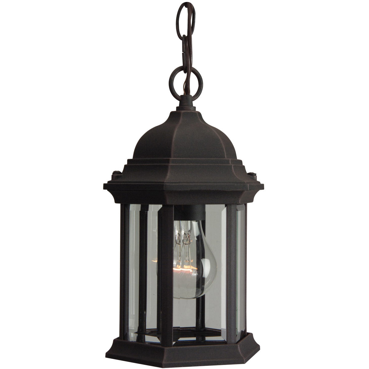 Z291-RT - Hex Style Cast 1 Light 6.5" Wide Outdoor Pendant - Rust