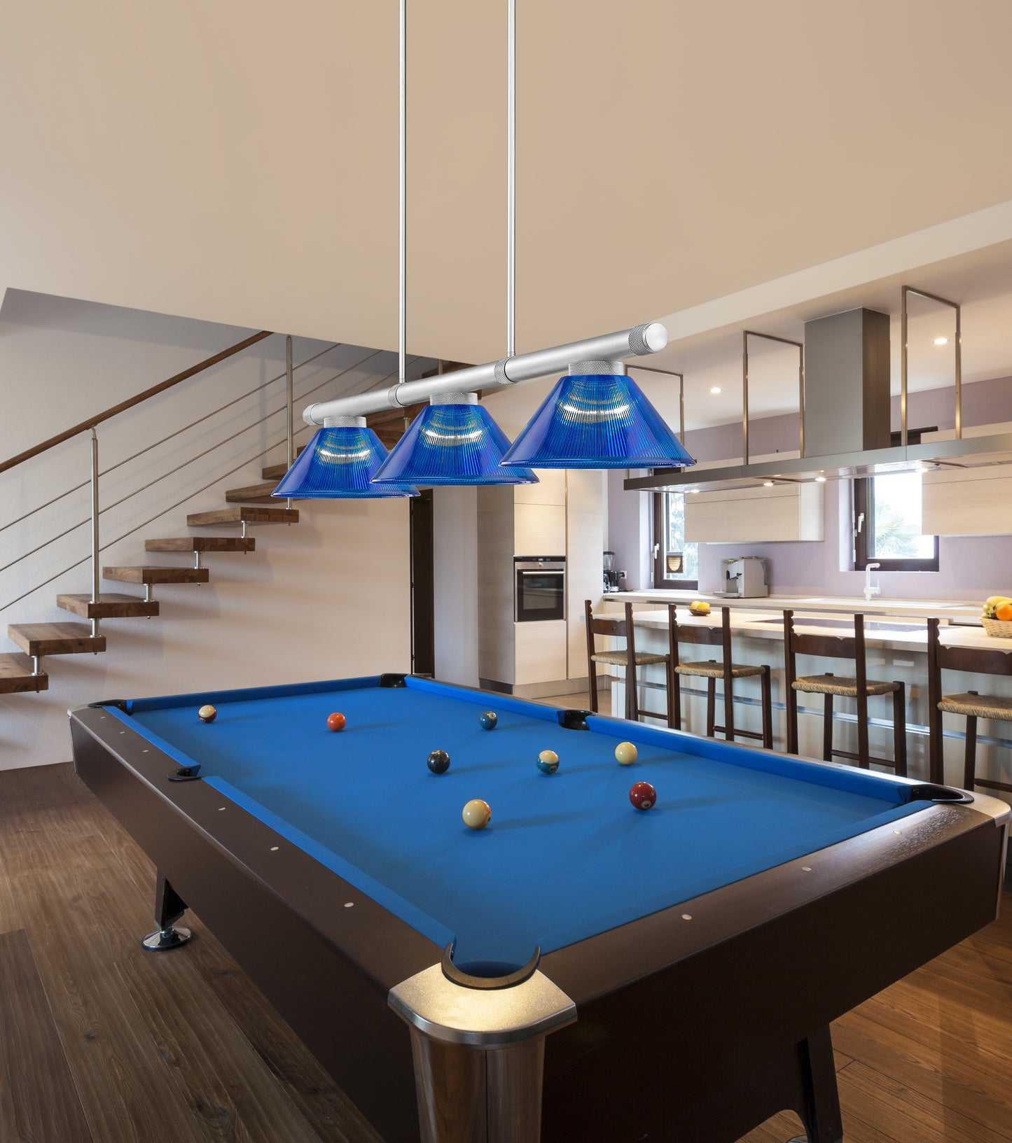 3050-3BN-ARDB - Vanguard 3 Light 58" Billiard - Brushed Nickel