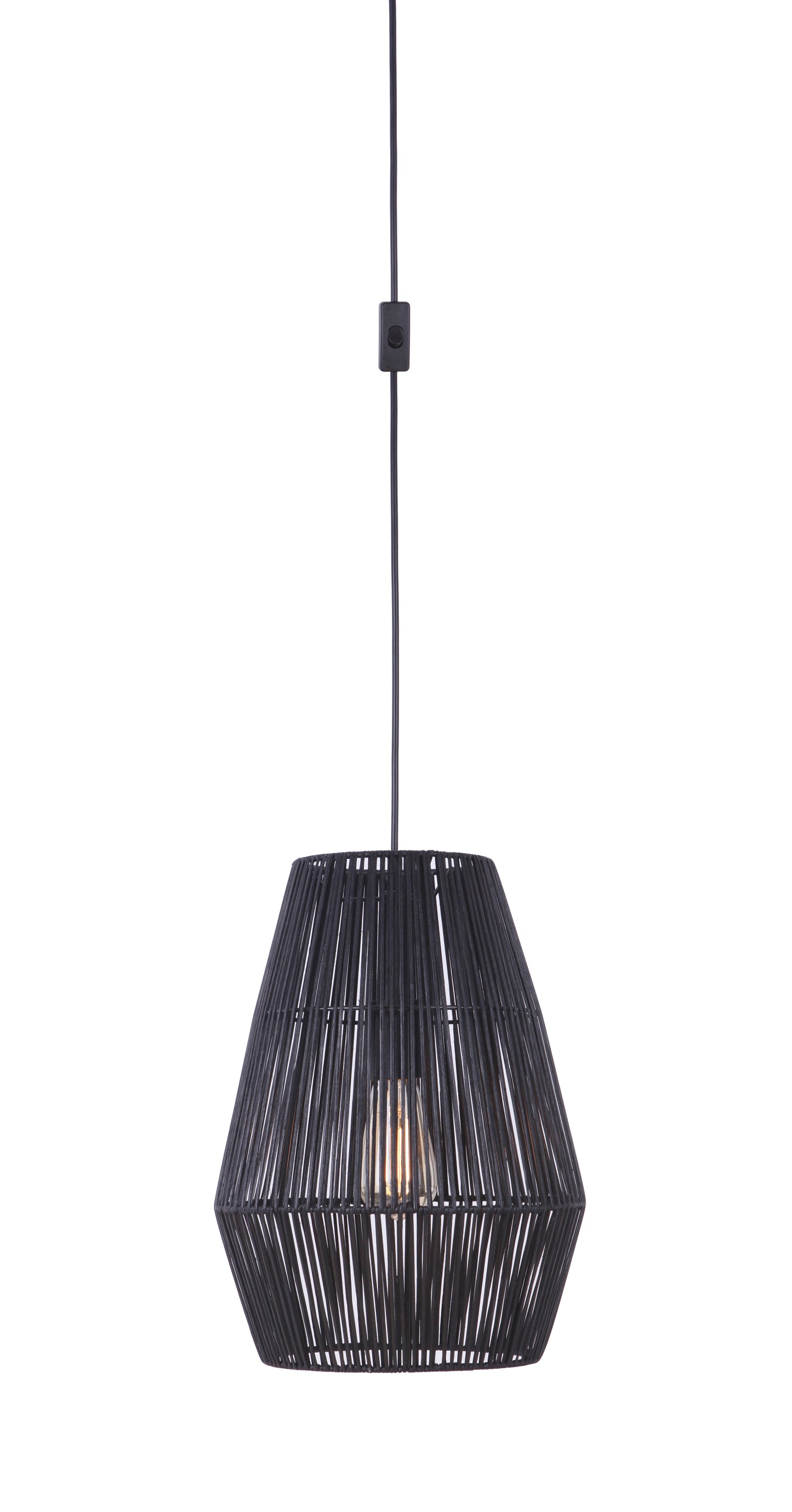 SW2009-FB - Swag Pendants 1 Light 11.81" Wide Pendant - Flat Black
