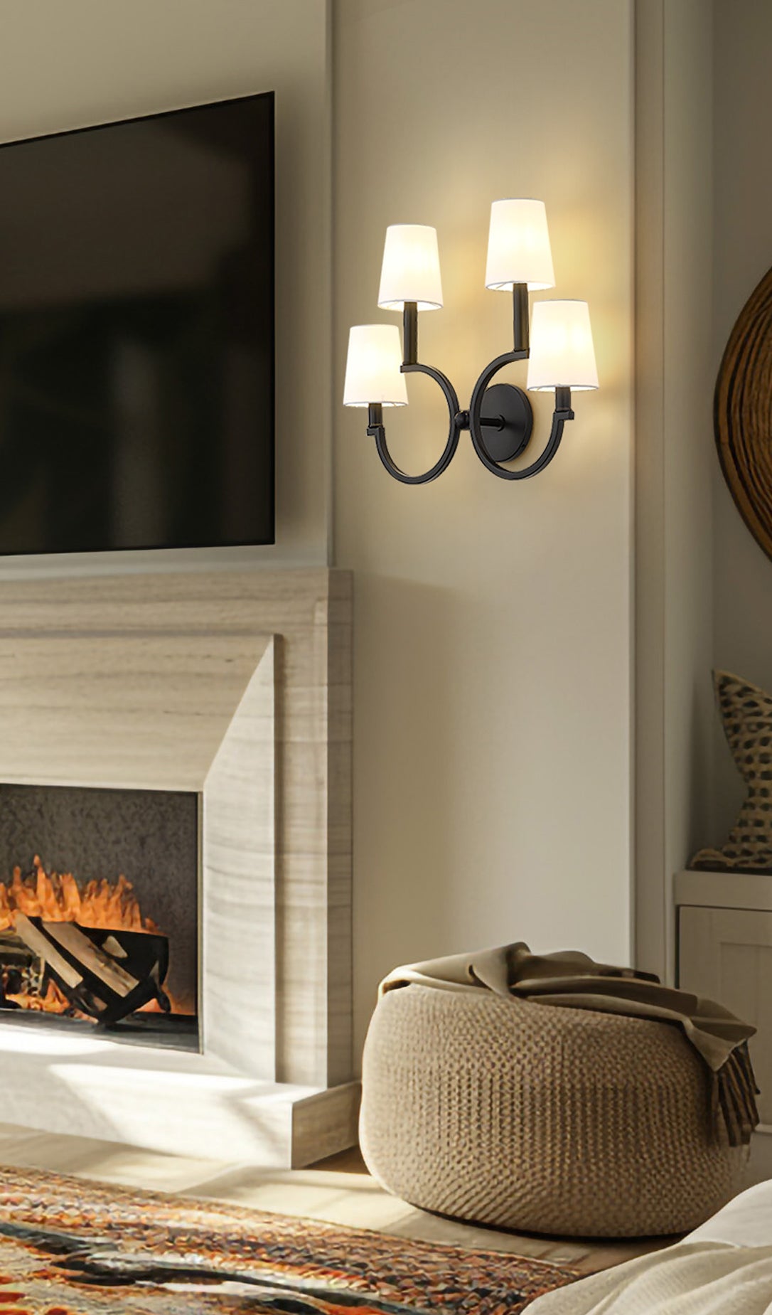 2016-4S-MB - Cordelia 4 Light Wall 16" Sconce - Matte Black