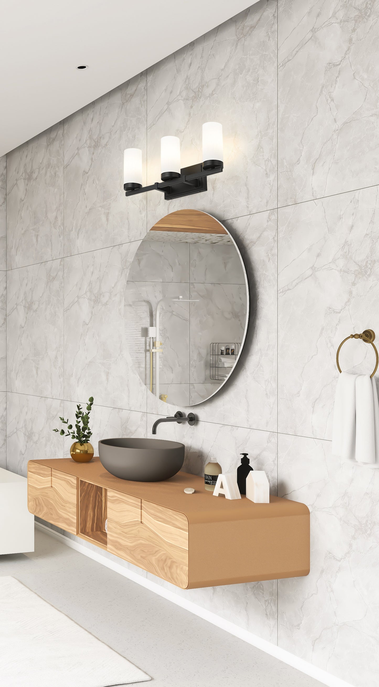 3044-3V-MB - Danica 3 Light 20" Vanity - Matte Black