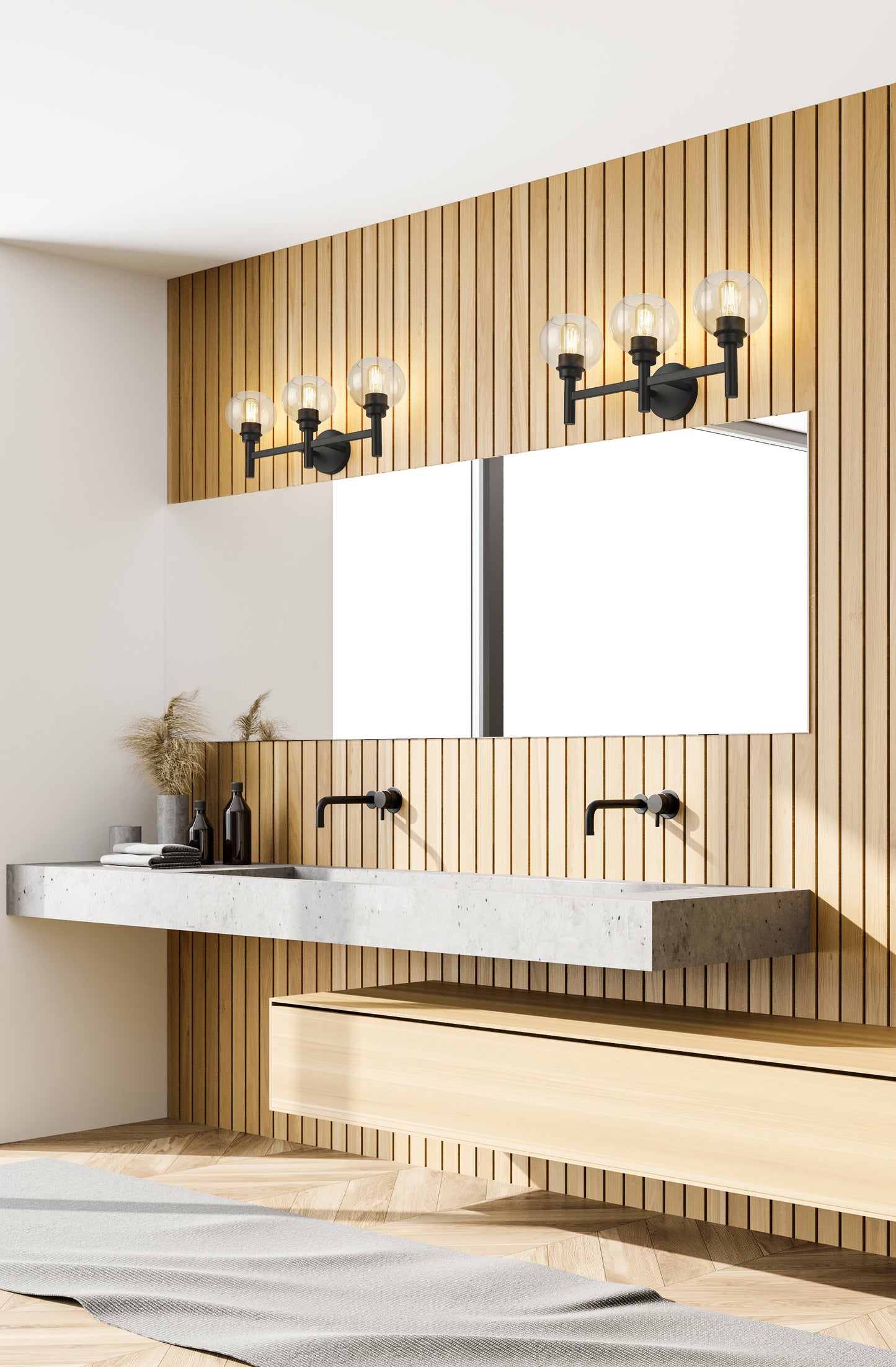 7502-3V-MB - Sutton 3 Light 24" Vanity - Matte Black