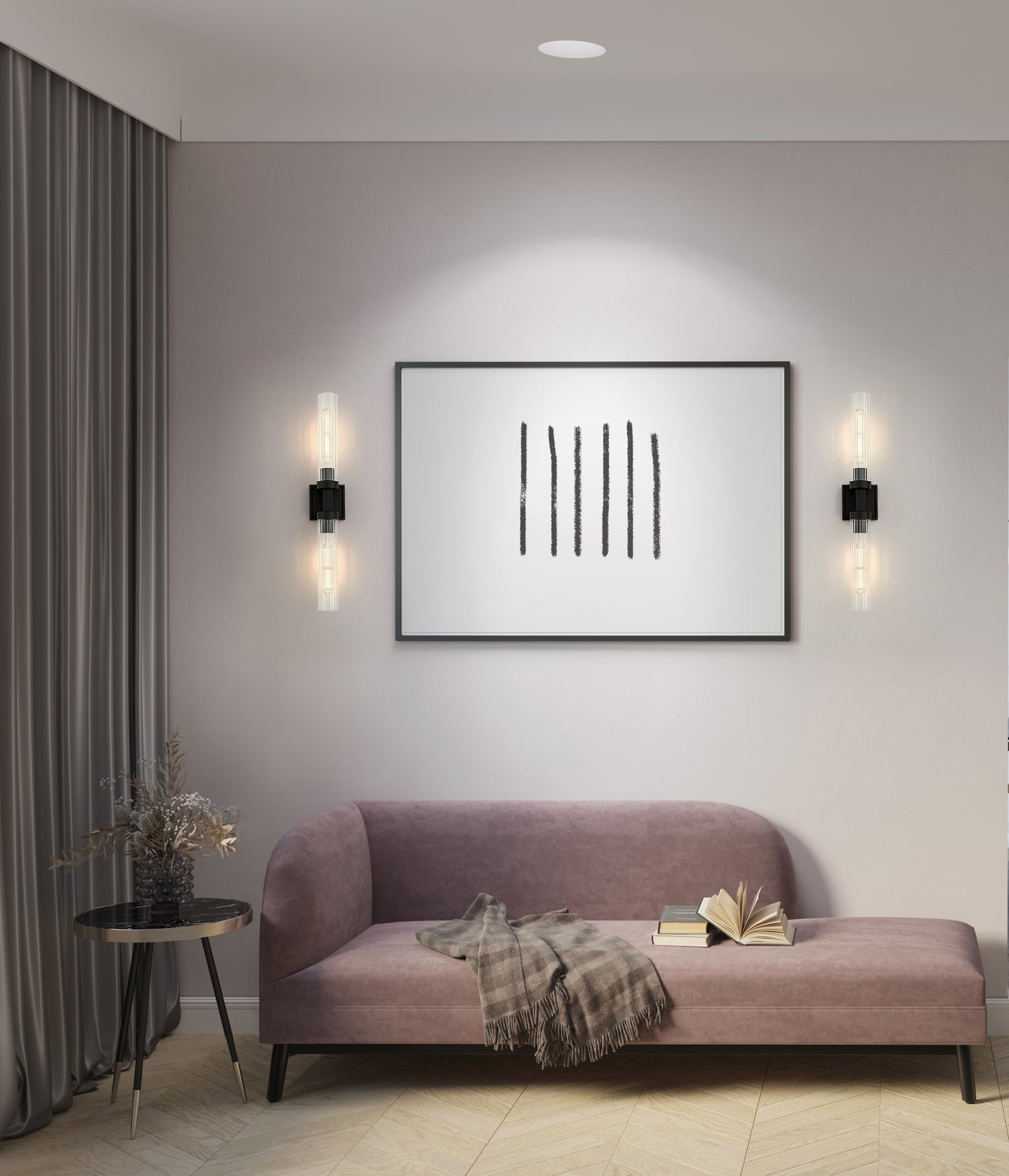 740-2W-MB - Beau 2 Light Wall 27" Sconce - Matte Black