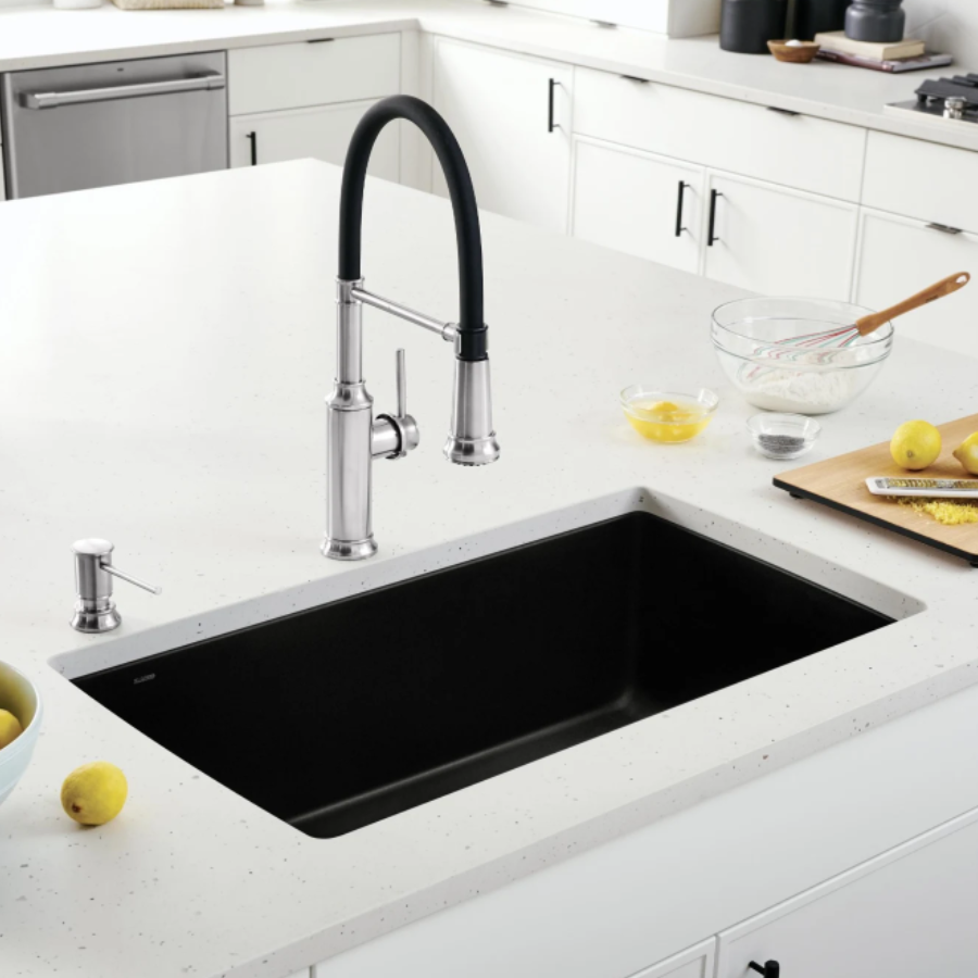 443108 -Diamond SILGRANIT 33" Super Single Undermount Kitchen Sink - Volcano Gray