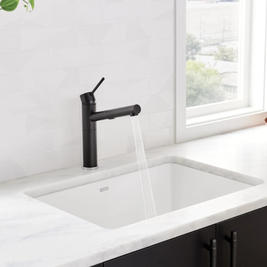 442930 - Precis SILGRANIT 27" Single Bowl Undermount Kitchen Sink - Coal Black