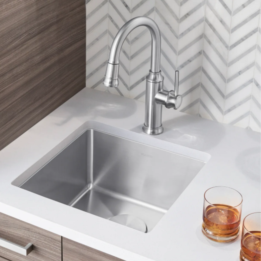 443144 - Quatrus R15 17" Undermount Stainless Steel Bar Sink