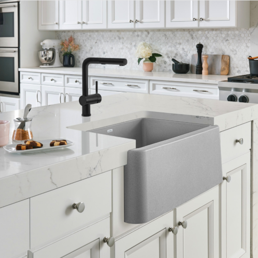 443075 - Ikon SILGRANIT 27" Single Bowl Apron-Front Farmhouse Sink - Soft White