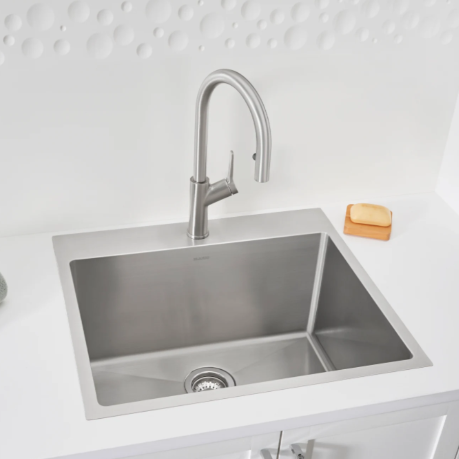 443151 - Quatrus R15 25" Single Bowl Dual Mount Stainless Steel Laundry Sink