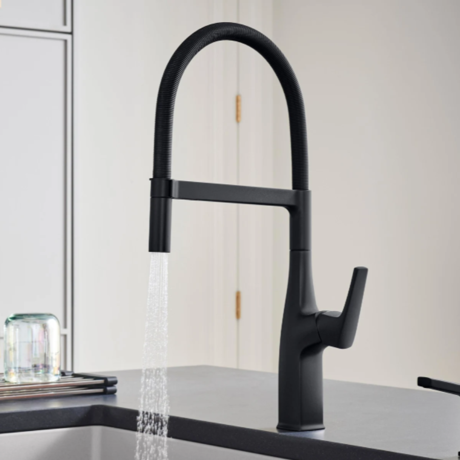 443248 - Rivana Semi-Pro Pull-Down Dual-Spray Kitchen Faucet - Satin Platinum