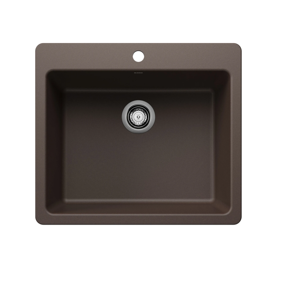 443223 - Liven SILGRANIT 25" Single Bowl Dual Mount Kitchen Sink - Café