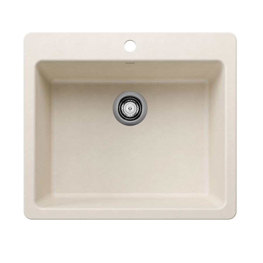 443225 -Liven SILGRANIT 25" Single Bowl Dual Mount Kitchen Sink - Soft White
