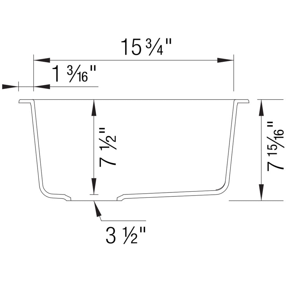513425 - Precis Undermount SILGRANIT Bar Sink - Metallic Gray