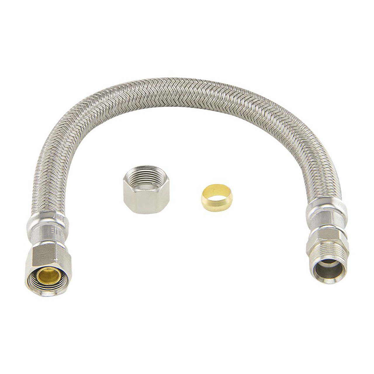 B1-12KC-F - Braided Faucet Connector - 3/8" Comp x Comp, 12"