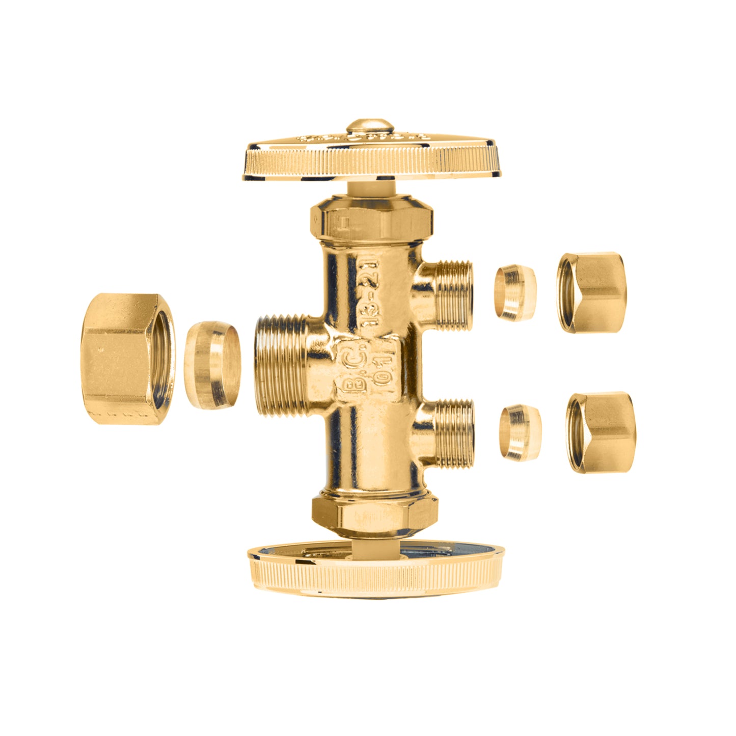 CR1901DVSX R - 1/2" Nom Comp x 3/8" O.D. Comp x 3/8" O.D. Comp