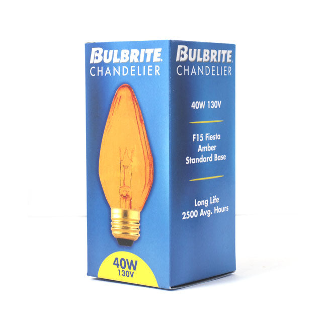 421240 - Specialty Amber F15 LED Light Bulb - 40 Watt - 25 Pack