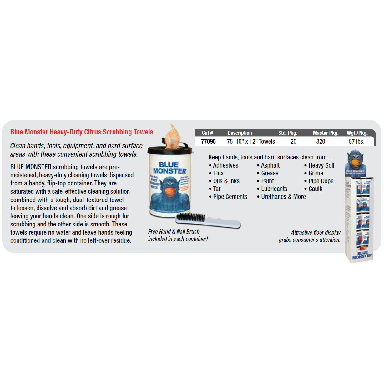 77095 - Blue Monster Heavy-Duty Citrus Scrubbing Towels - 75 Count