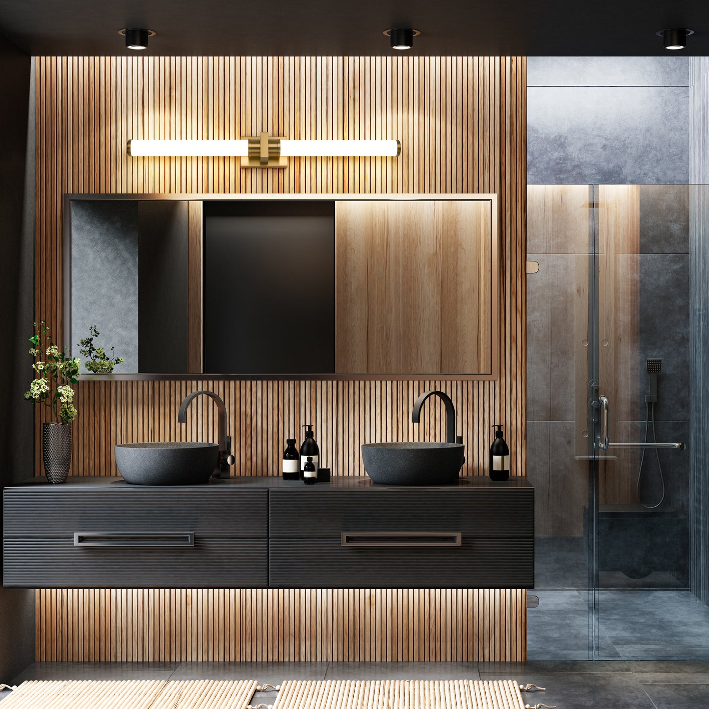 1019-40W-MGLD-LED - Idris 1 Light 40" Vanity - Modern Gold