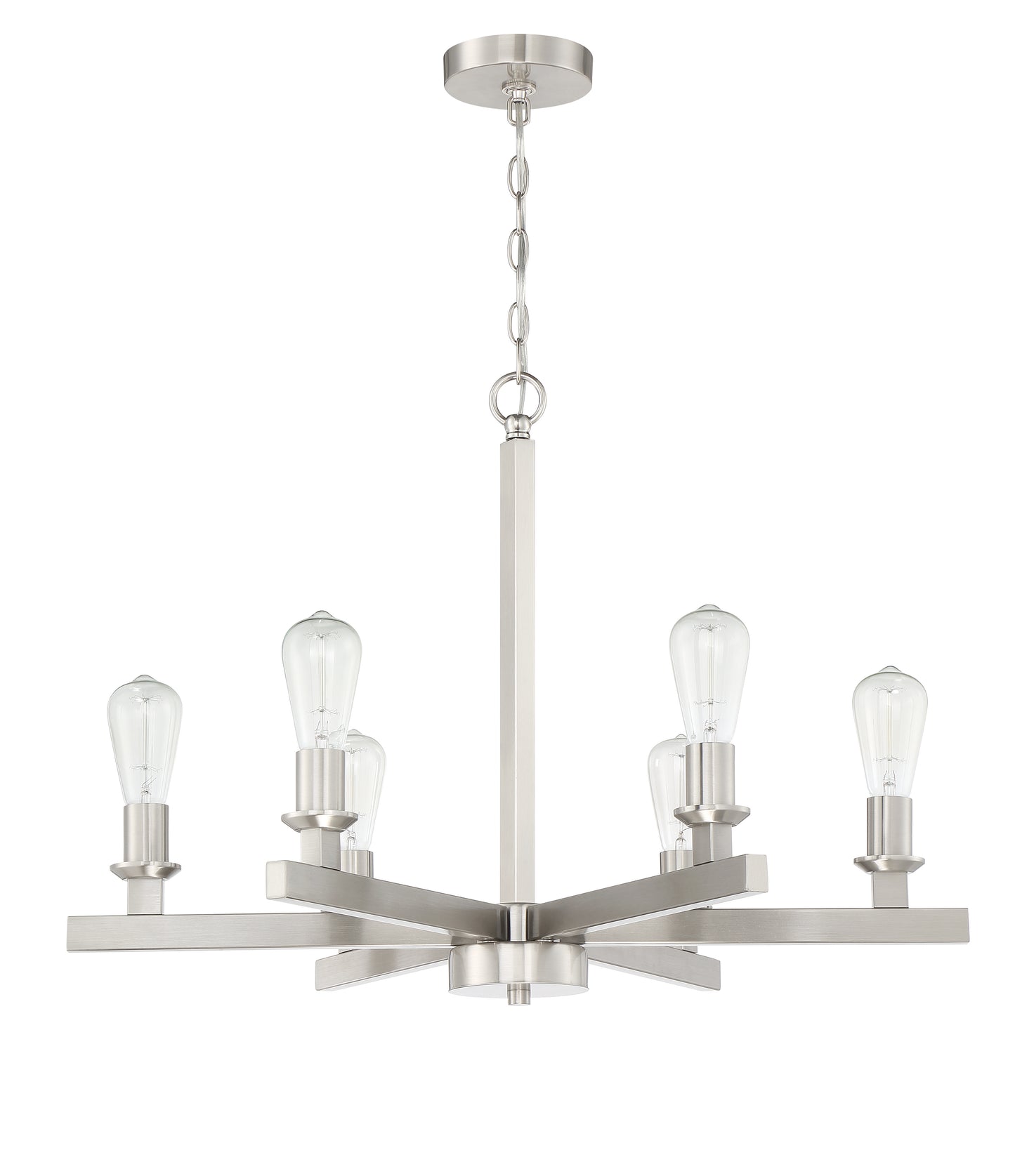 53126-BNK - Chicago 6 Light 30" Wide Chandelier - Brushed Nickel