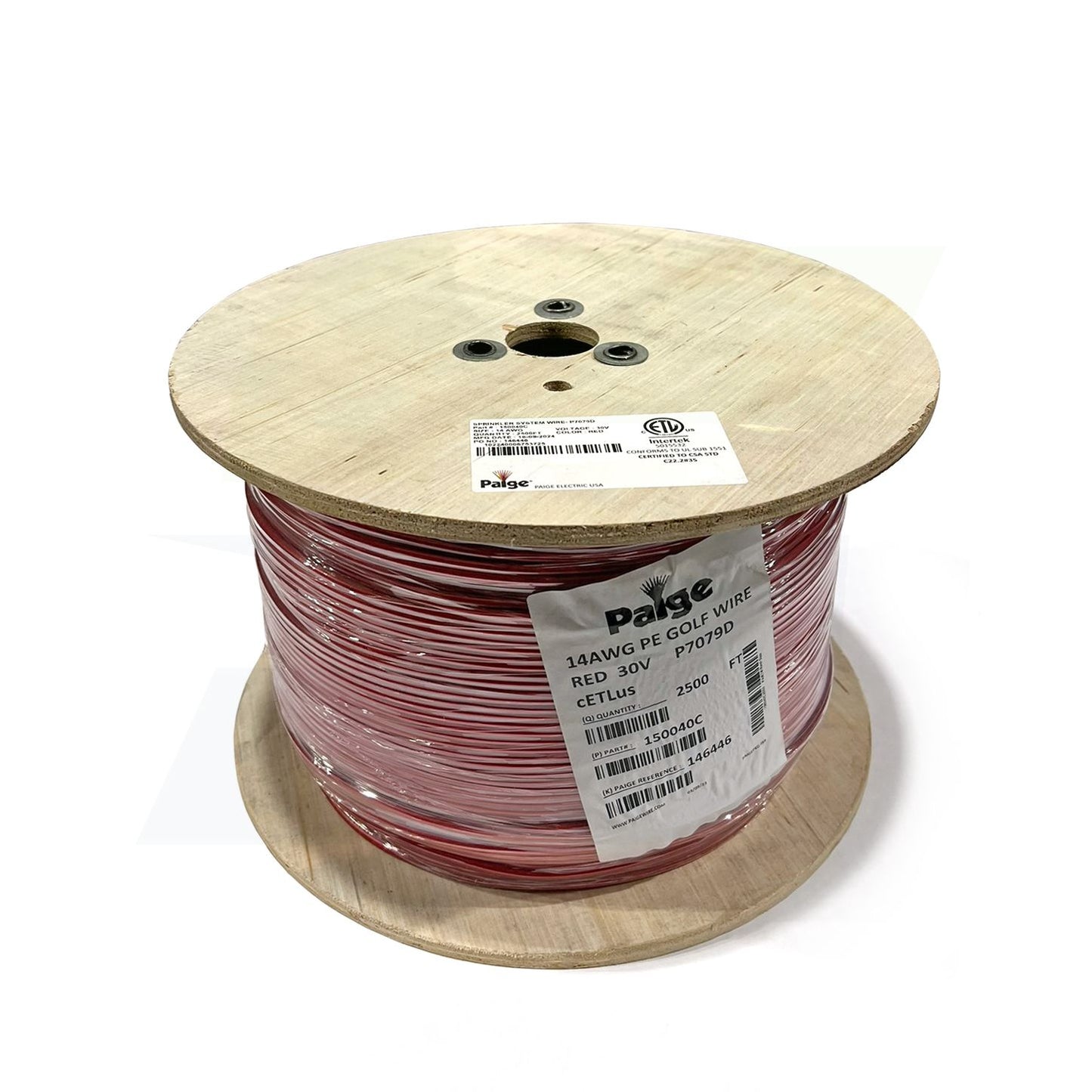 150040 - 14 AWG / 1 Red Direct Burial Golf Course Sprinkler Wire 30V - 2500 Ft Roll