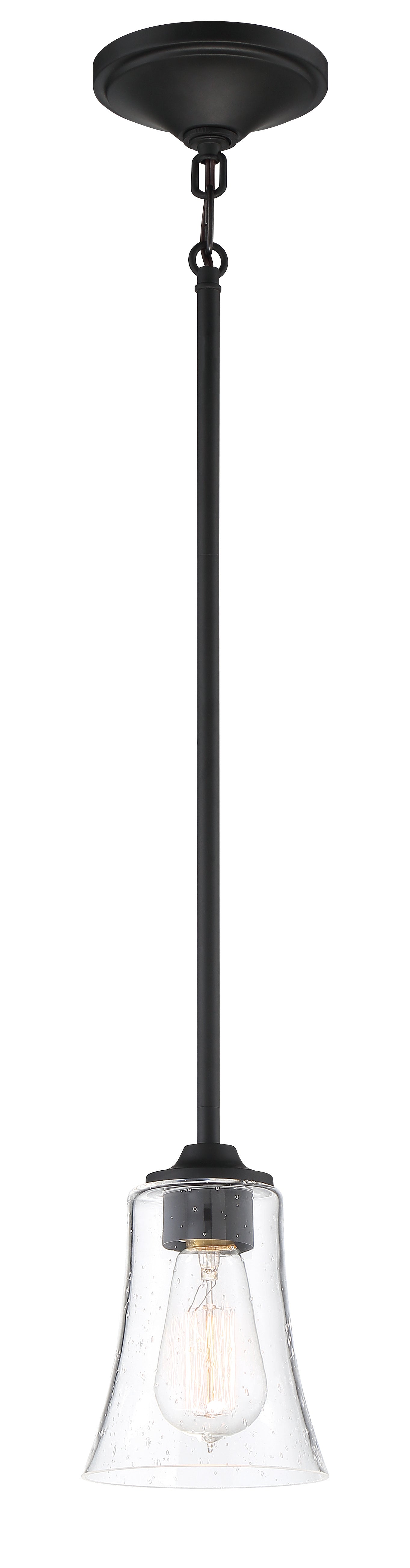 50491-FB - Gwyneth 1 Light 5.13" Wide Mini Pendant - Flat Black