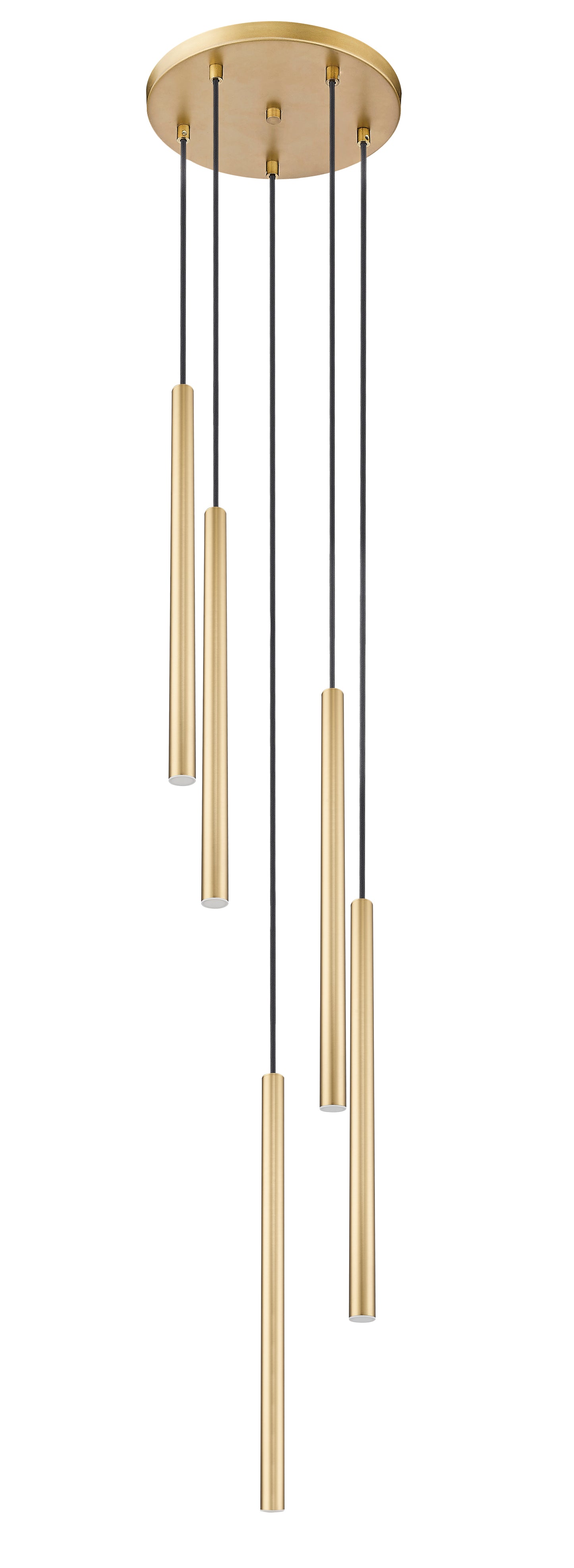 919MP24-5R-MGLD-LED - Forest 5 Light 12" Chandelier - Modern Gold