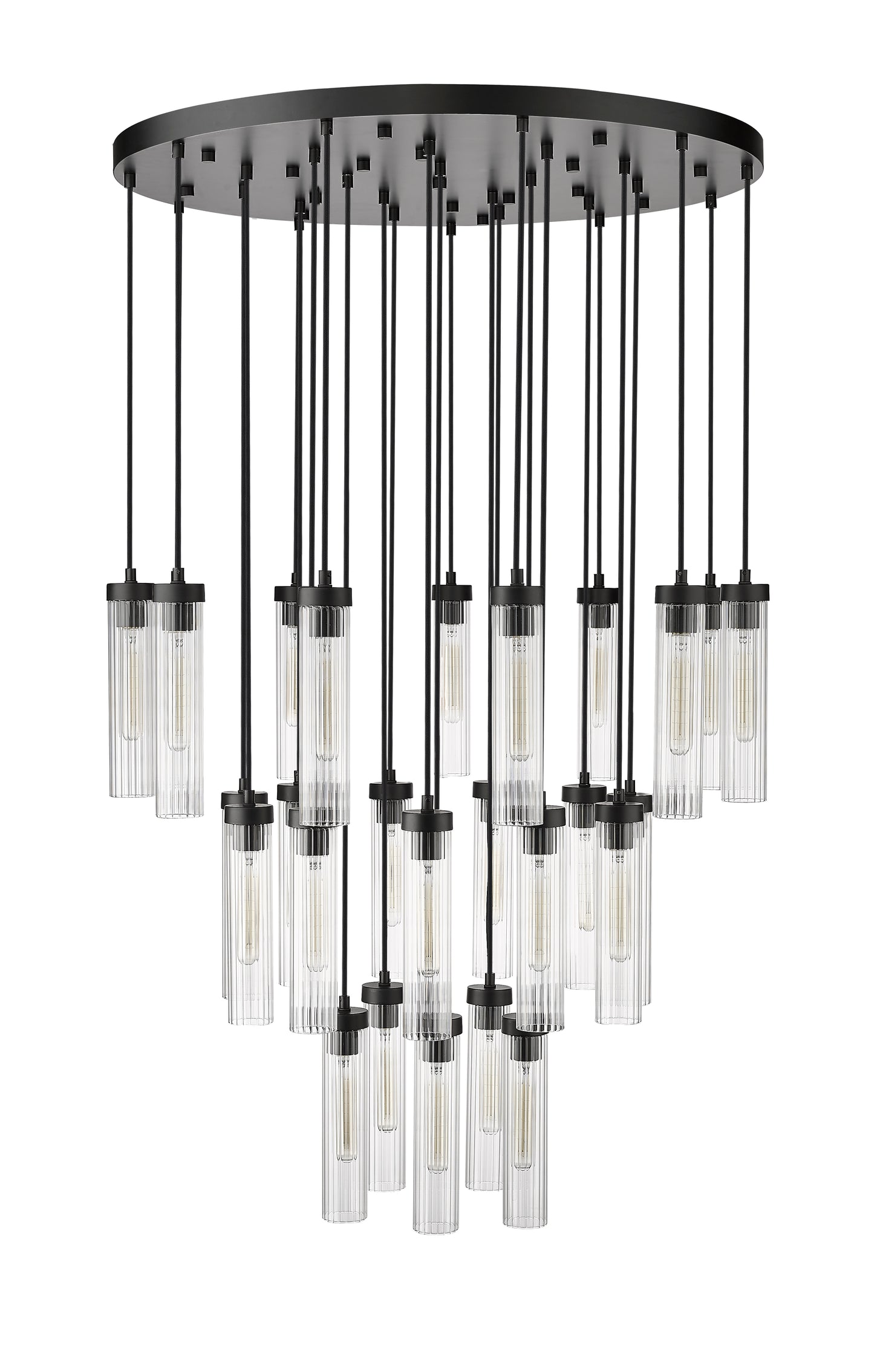 740P-27R-MB - Beau 27 Light 36" Chandelier - Matte Black