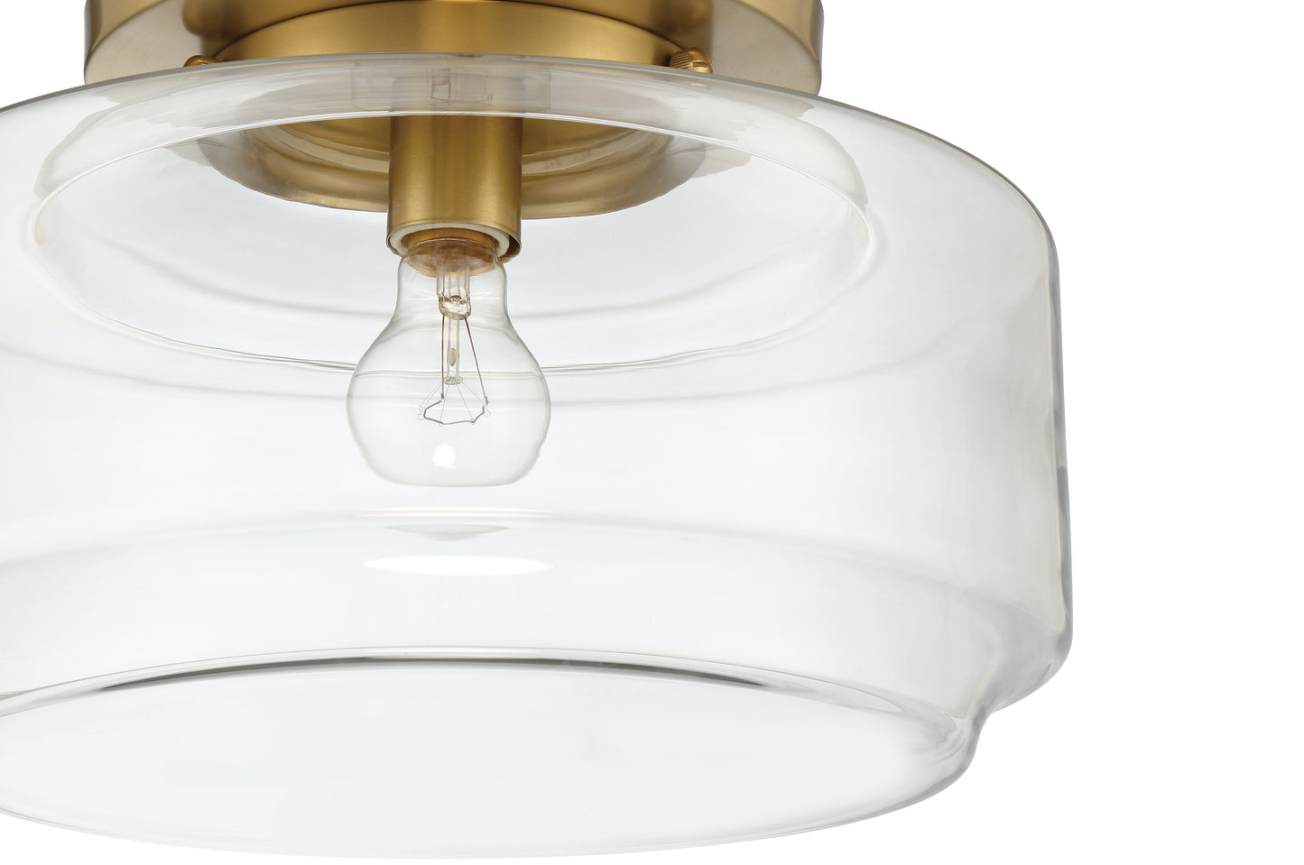 X3114-SB - Peri 1 Light 14" Wide Flush Mount - Satin Brass