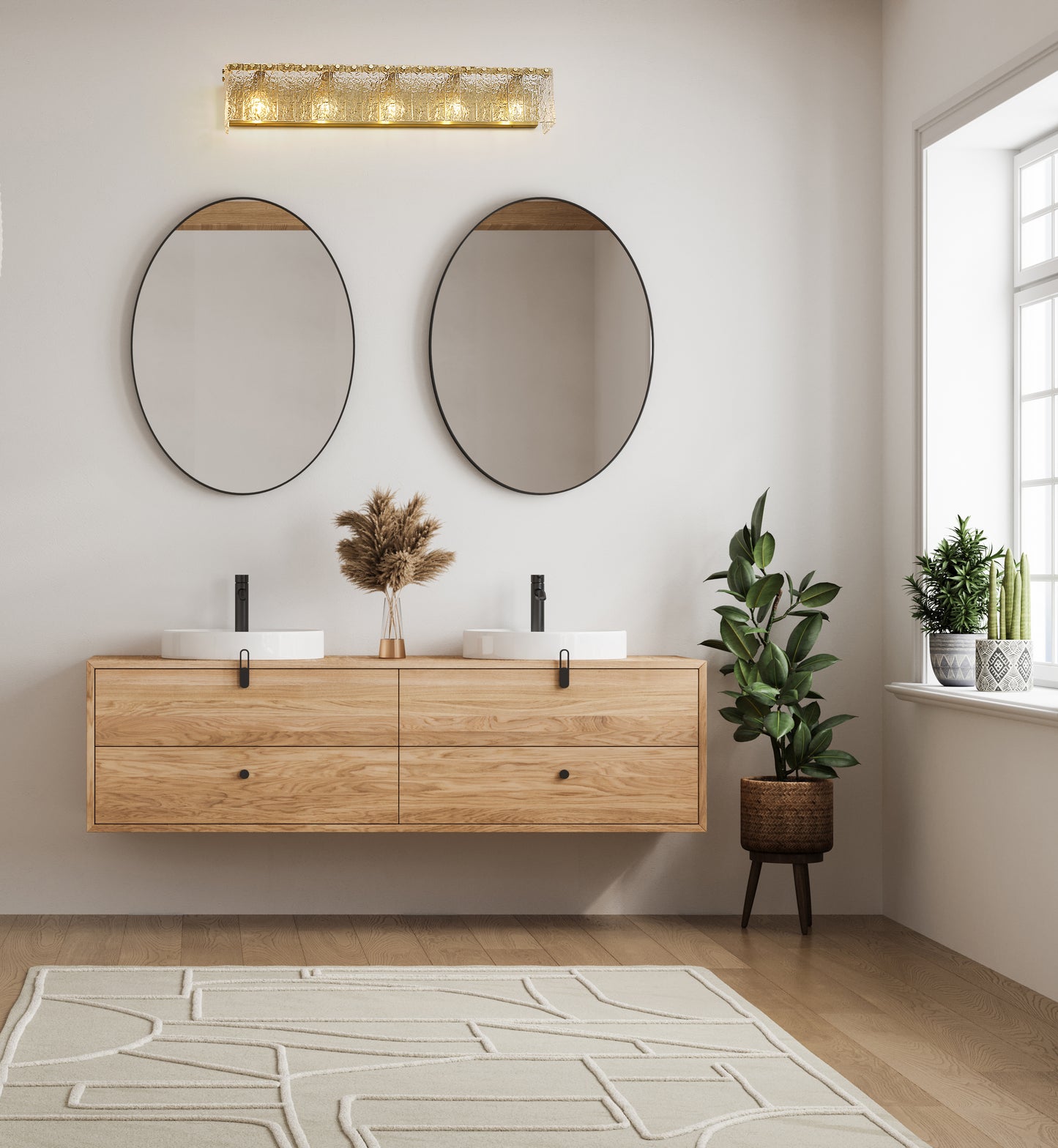 1943-5V-MGLD - Glacier 5 Light 37" Vanity - Modern Gold