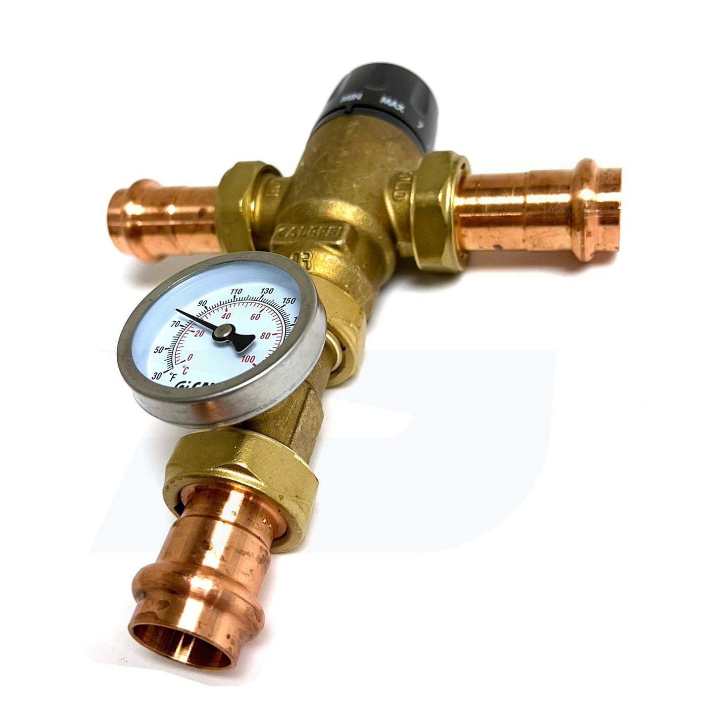 521616A - MixCal Adjustable Thermostatic and Pressure Balanced Mixing Valve - 1" Press