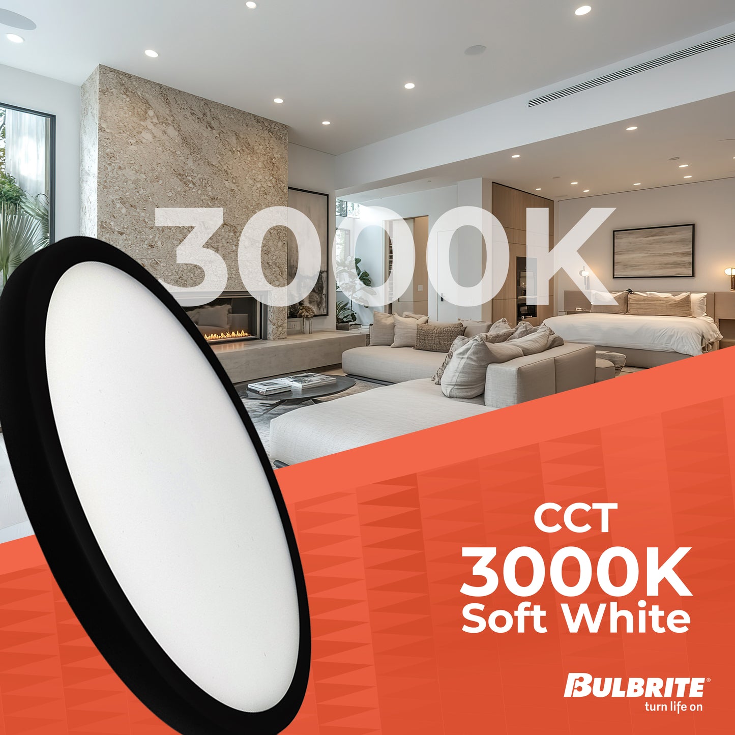 773609 - 9" Flush Mount LED Ceiling Light - 17 Watt - 3000K - Black