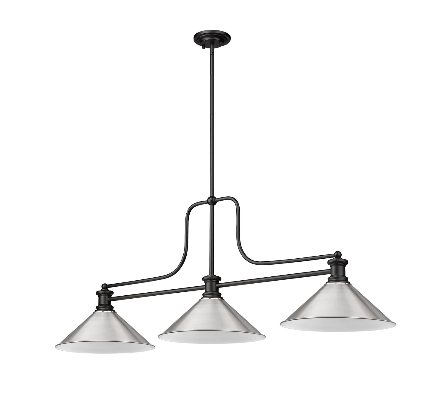 725-3MB-BN15 - Melange 3 Light 52" Billiard - Matte Black