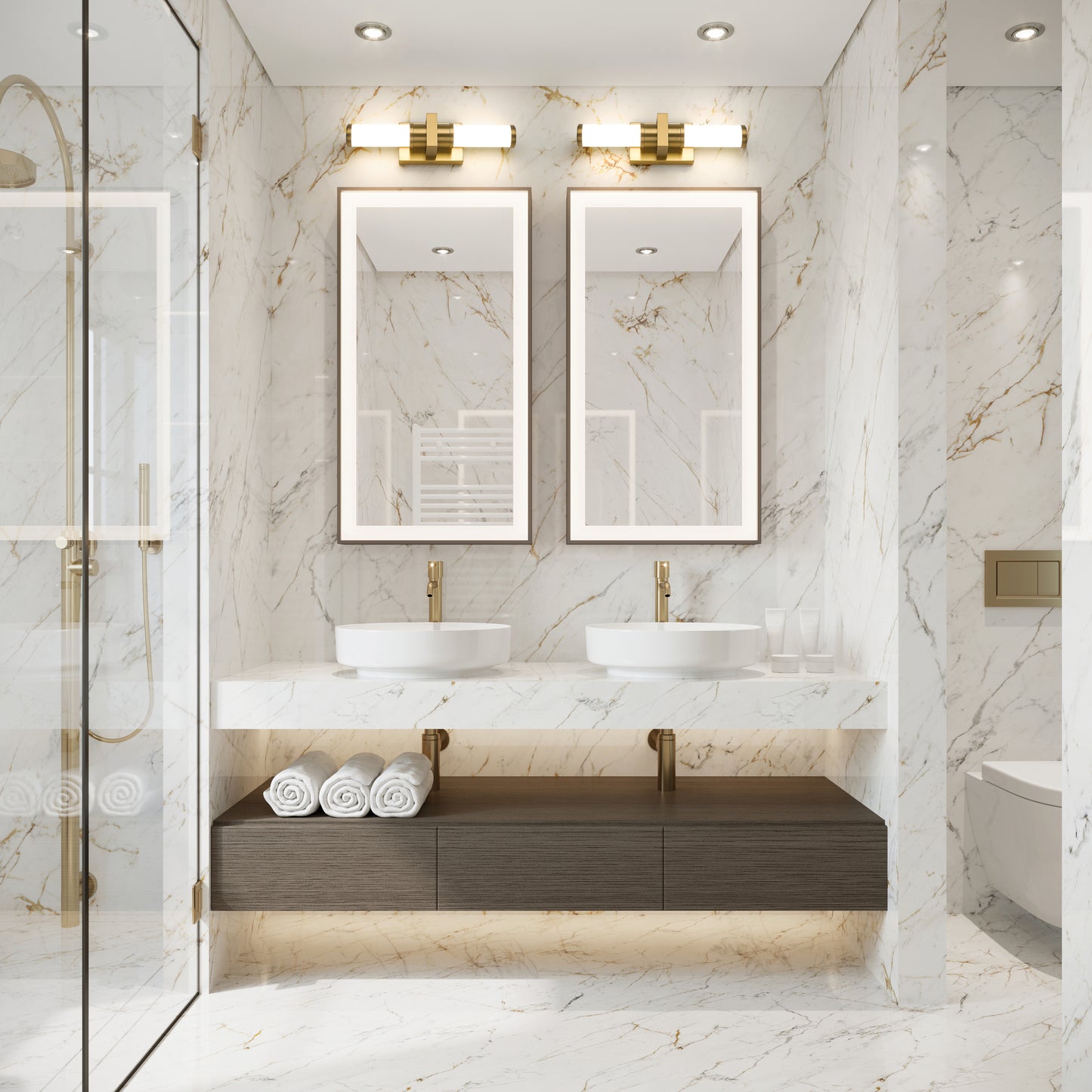 1019-18W-MGLD-LED - Idris 1 Light 18" Vanity - Modern Gold