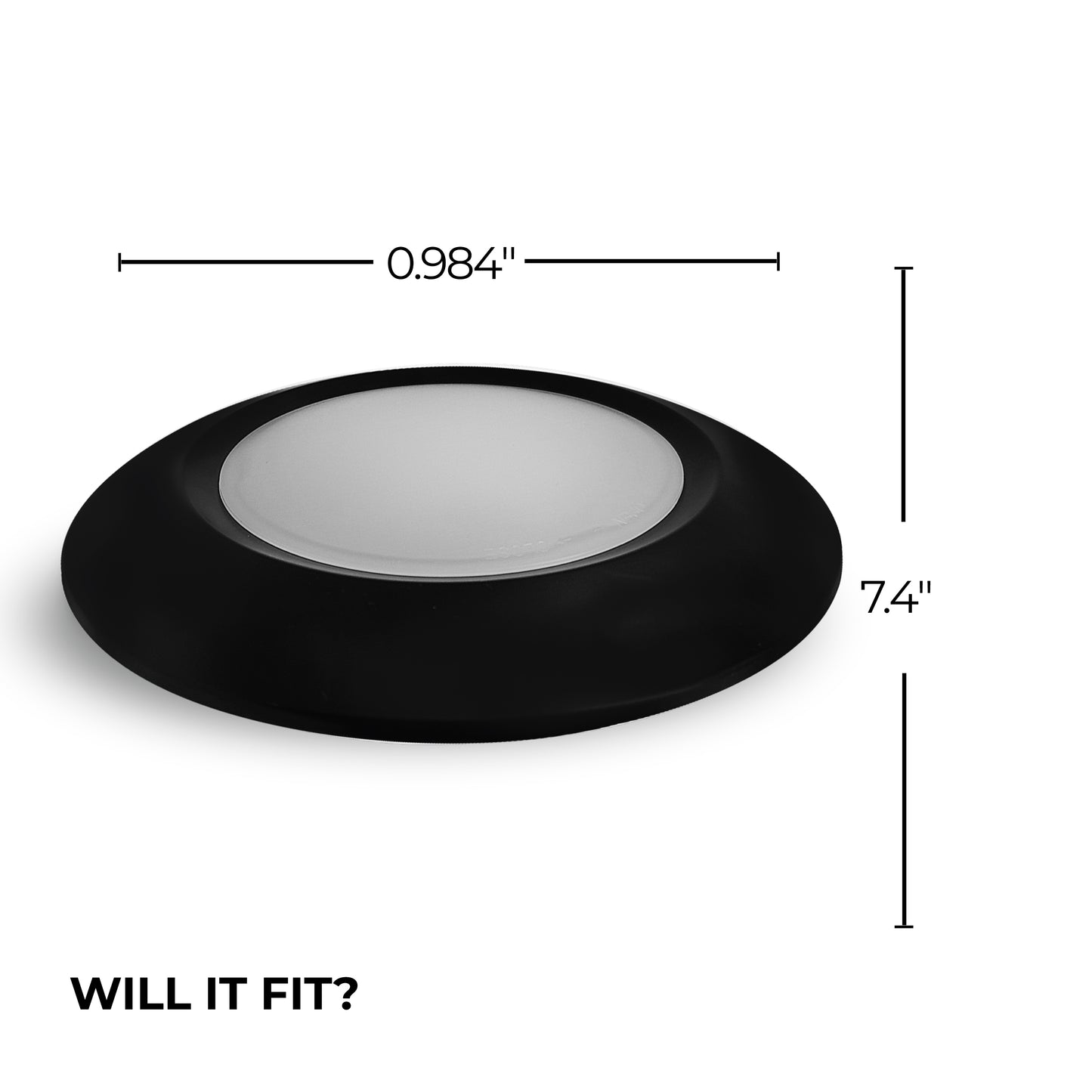 773275 - 7" Dimmable Recessed Retrofit LED Black Aluminum Ceiling Light - 14W - 3000K - 4 Pack