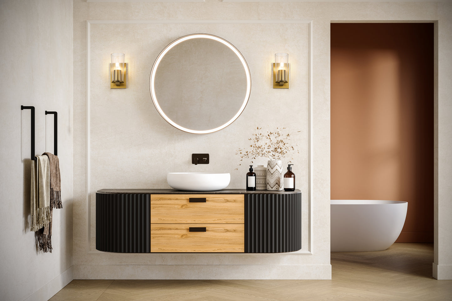 826-1S-MGLD - Titus 1 Light Wall 10" Sconce - Modern Gold