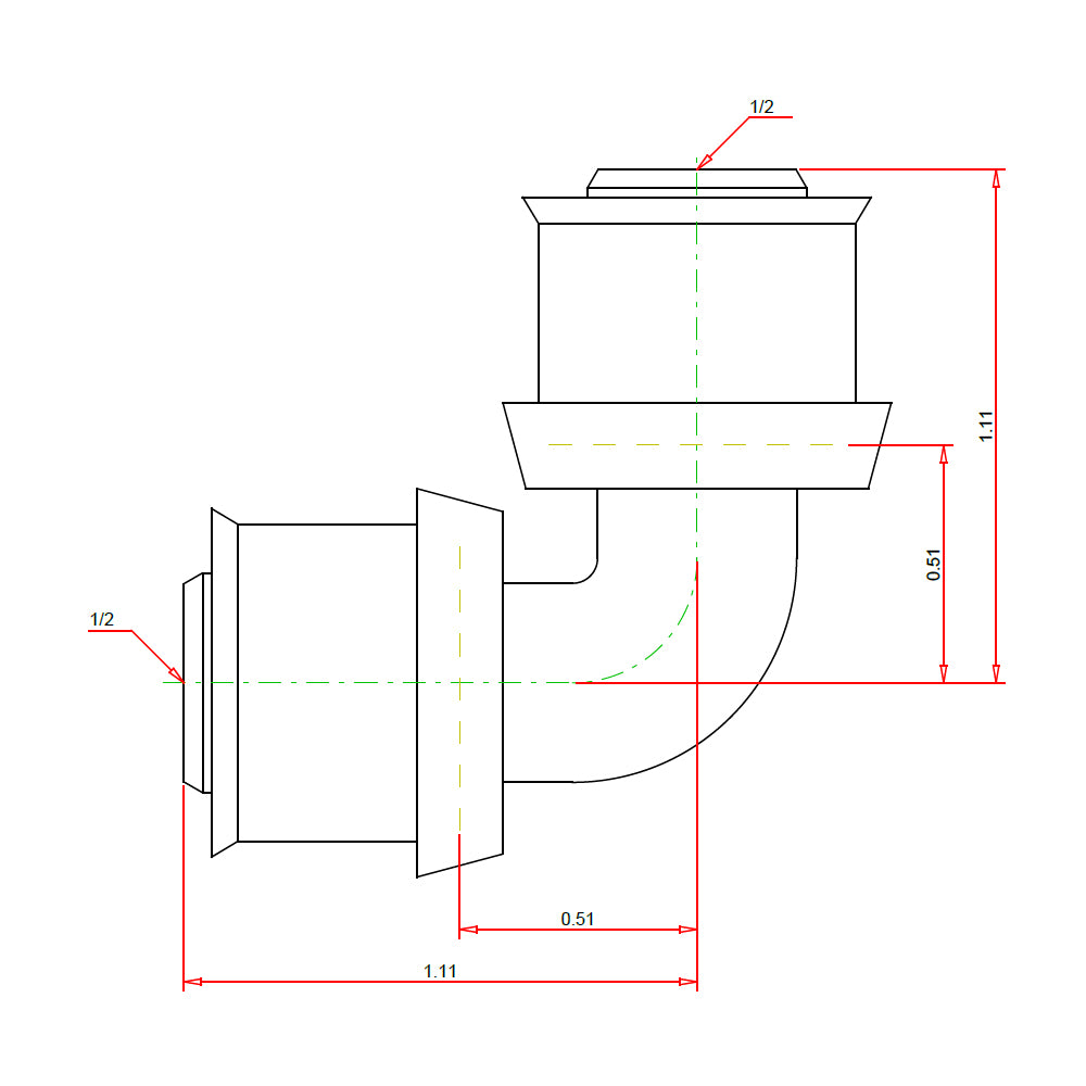 49220 - 1/2" PureFlow Press 90° Polymer PEX Elbow