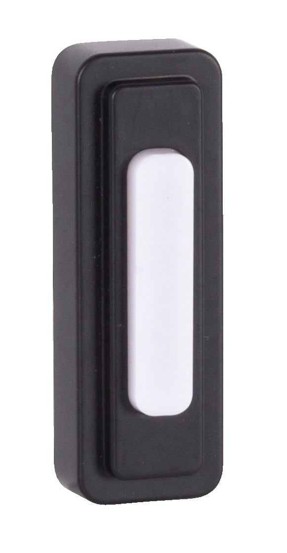 PB5002-FB - Push Button-Surface Mount 1 Light 1.13" Wide Chime Button - Flat Black