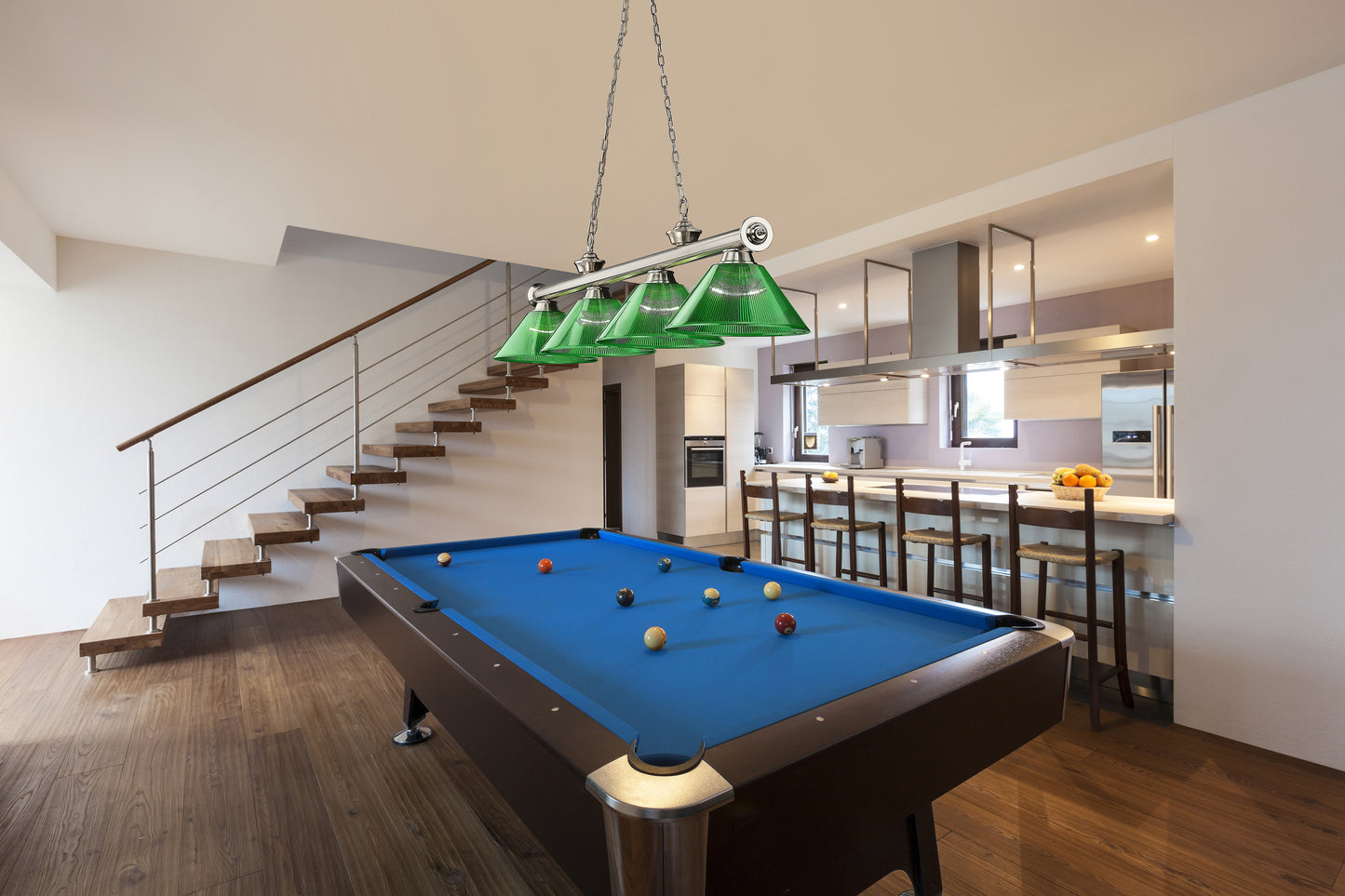 2306-4BN-ARG - Cordon 4 Light 81" Billiard - Brushed Nickel