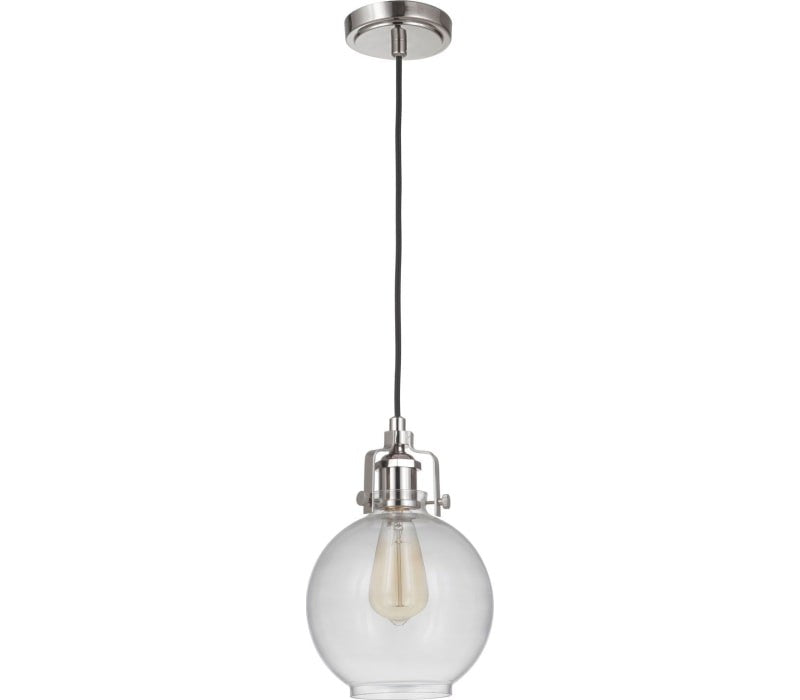 P832PLN1-C - State House 1 Light 7.75" Wide Mini Pendant - Polished Nickel