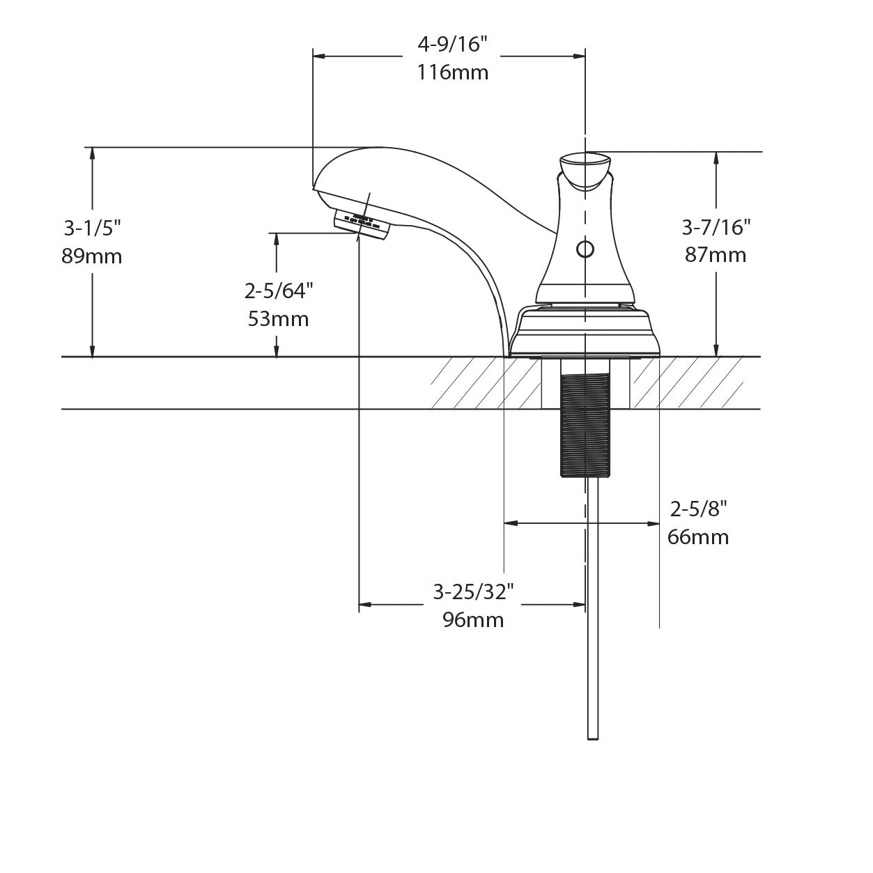 40225 - Cornerstone Two-Handle Centerset Low Arc Bathroom Faucet with Pop-Up Drain