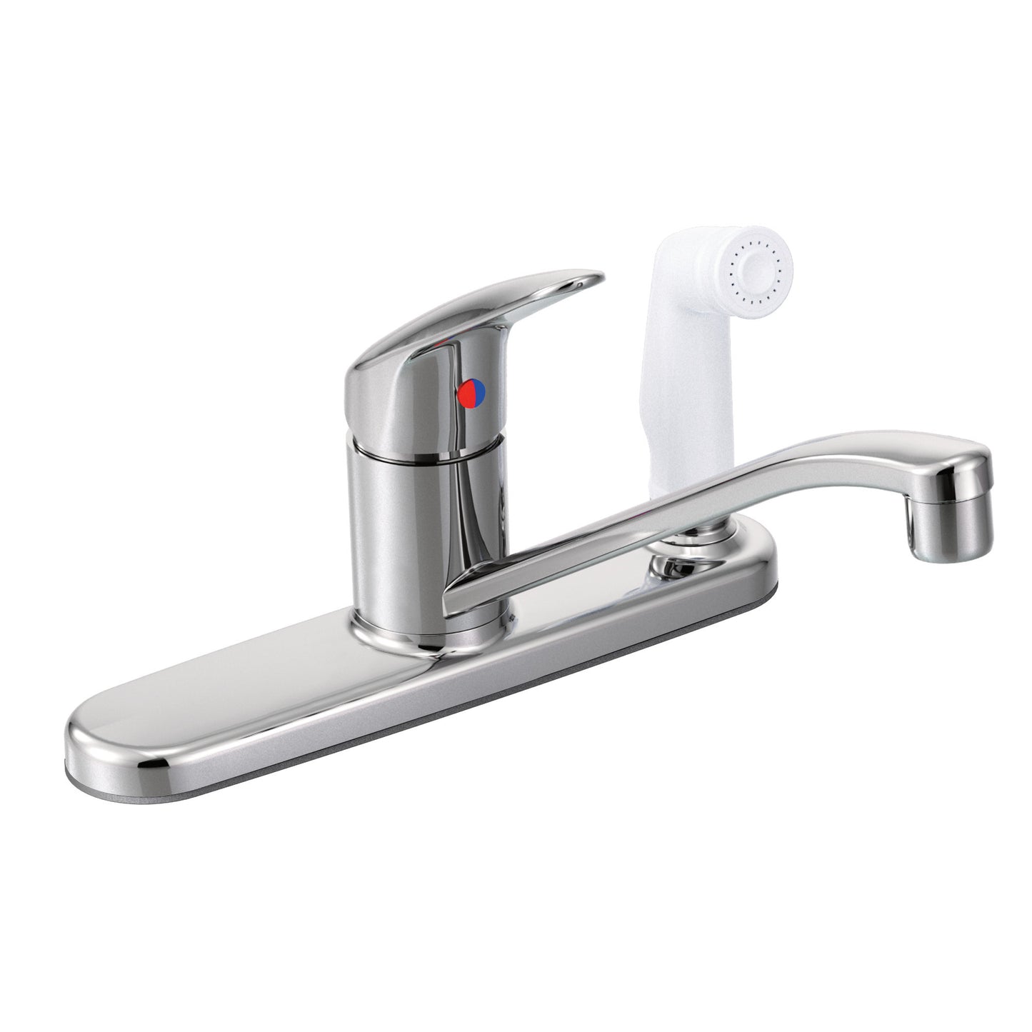 CA40515 - Cornerstone Single-Handle Kitchen Faucet - In-Deck White Side Spray - Chrome