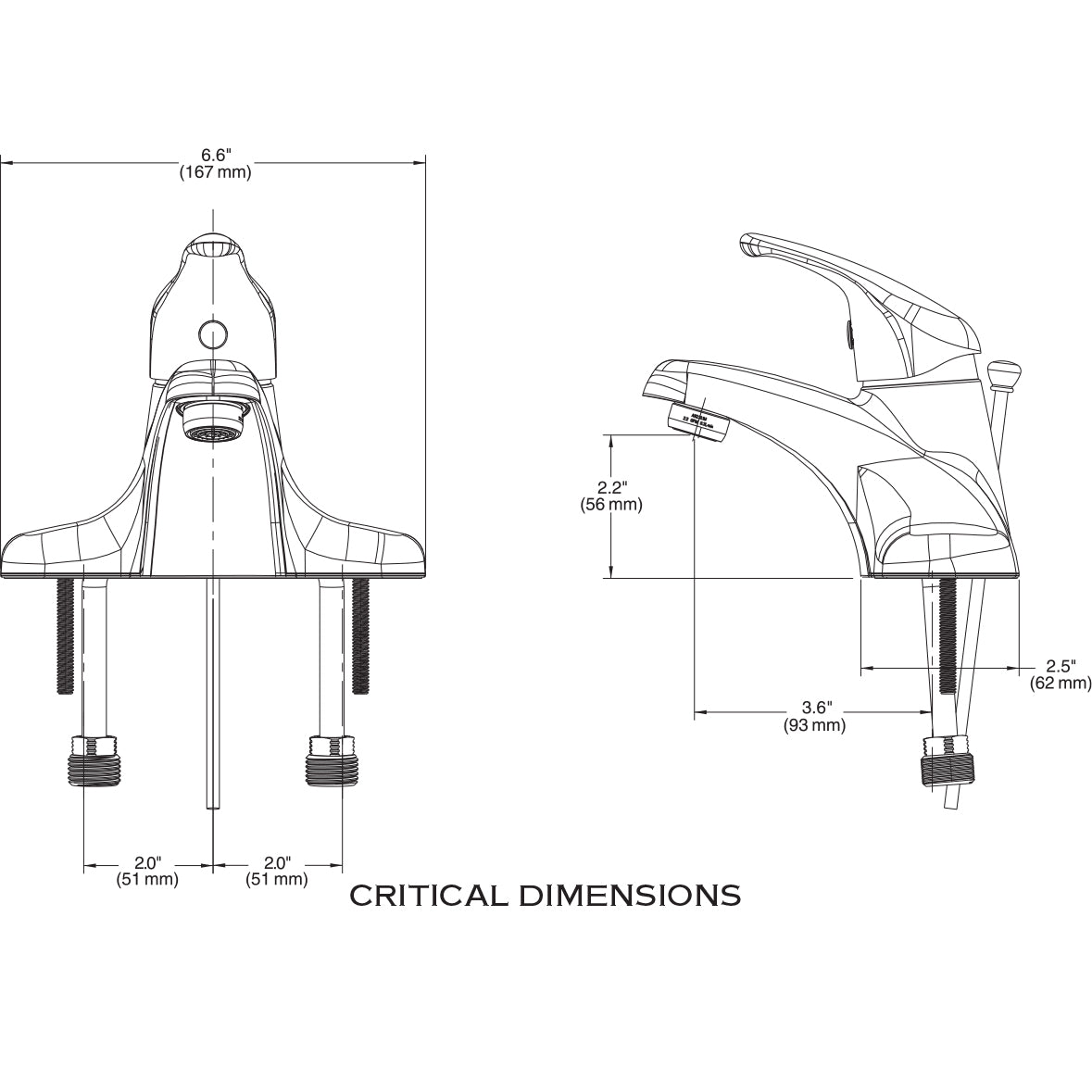 CA40711 - Cornerstone Single-Handle Bathroom Faucet with 50/50 Pop-Up Drain in Chrome