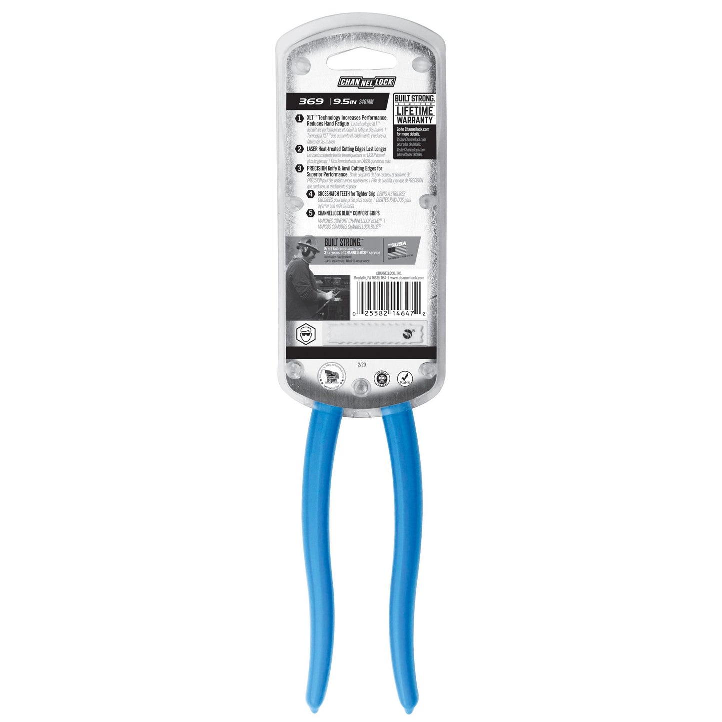 369 - 9.5" XLT Round Nose Linemen's Pliers