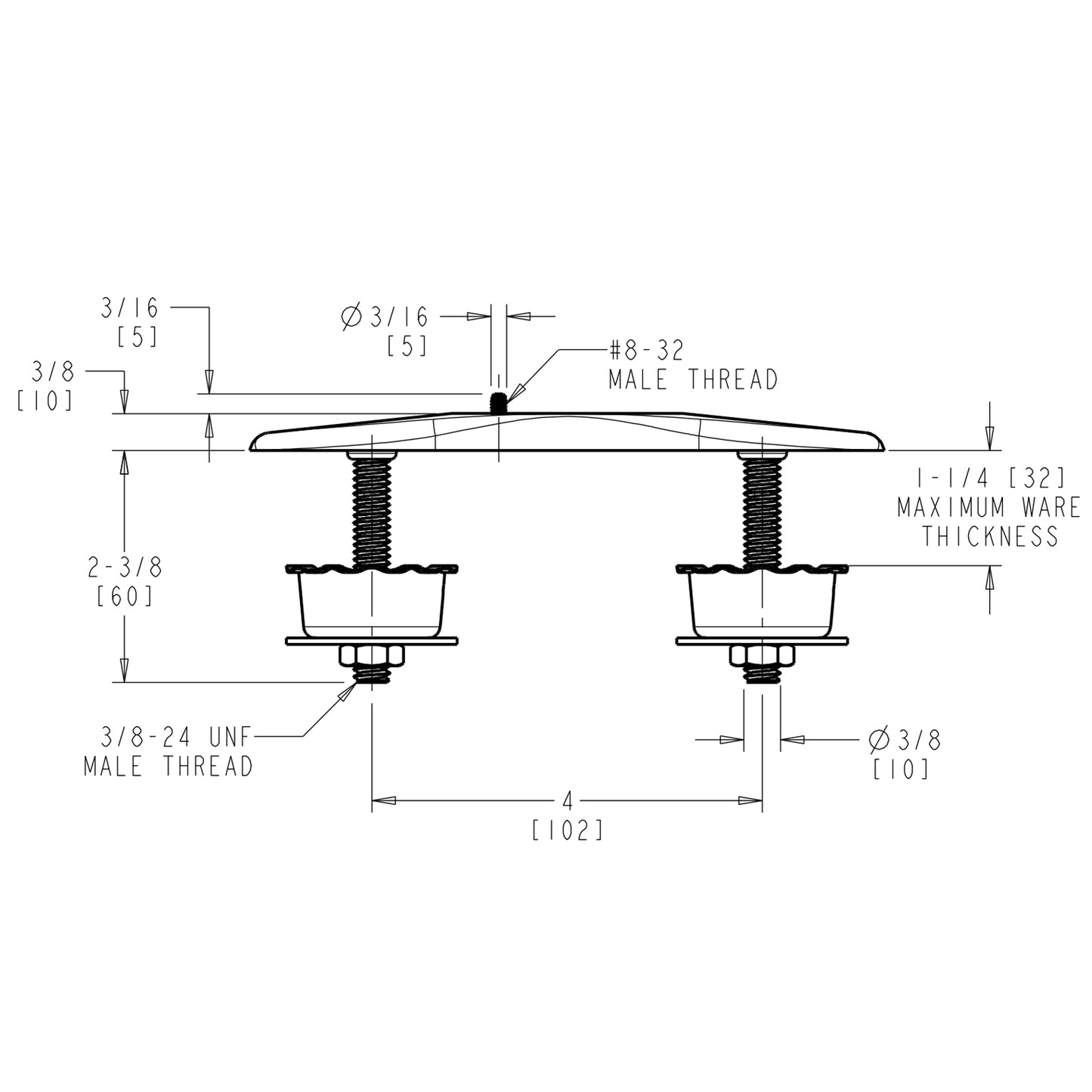 3500-001KJKCP - 4" Cover Plate Assembly for 3500 Series Faucets