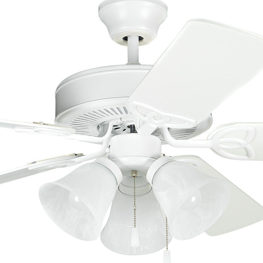 BLD52MWW5C3 - Builder Deluxe 52" 5 Blade Ceiling Fan with Light Kit - Pull Chain - Matte White