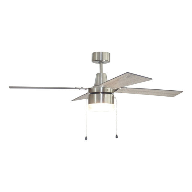 DAL48BNK4 - Dalton 48" 4 Blade Ceiling Fan with Light Kit - Pull Chain - Brushed Polished Nickel