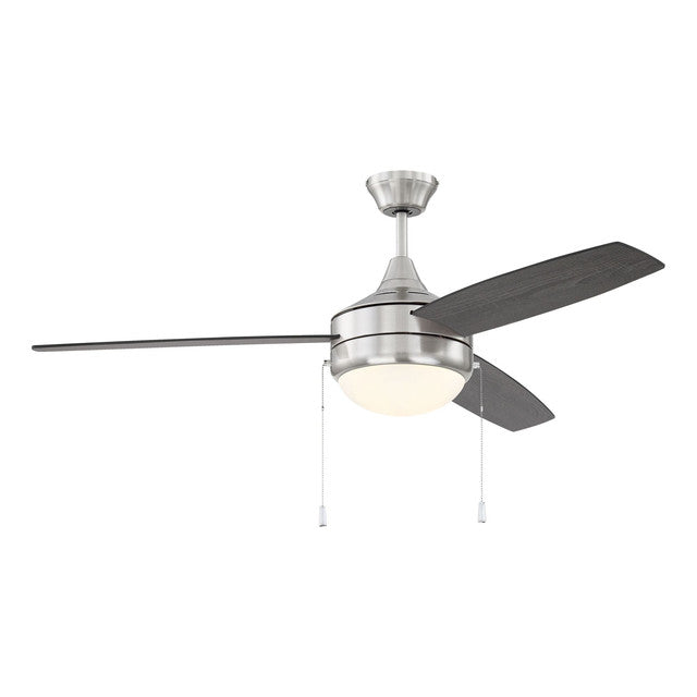 EPHA52BNK3-BNGW - Phaze 52" 3 Blade Ceiling Fan with Light Kit - Pull Chain - Brushed Polished Nicke