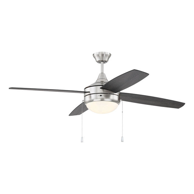 EPHA52BNK4-BNGW - Phaze 52" 4 Blade Ceiling Fan with Light Kit - Pull Chain - Brushed Polished Nicke
