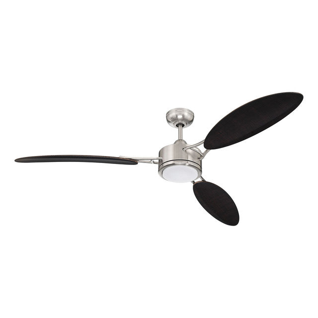 JOU64BNK3 - Journey 64" 3 Blade Ceiling Fan with Light Kit - Remote Control - Brushed Polished Nicke